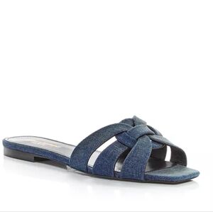 YSL Denim Tribute Slides